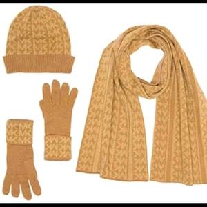 Michael Kors Hat, Glove + Scarf Set